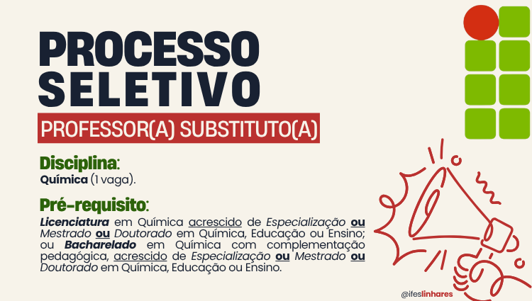  Processo Seletivo - Professor(a) Substituto(a)