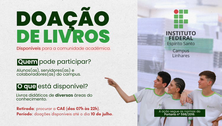 Doação de livros didáticos (PNLD 2020–2025)