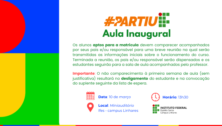 Início das aulas do curso preparatório 